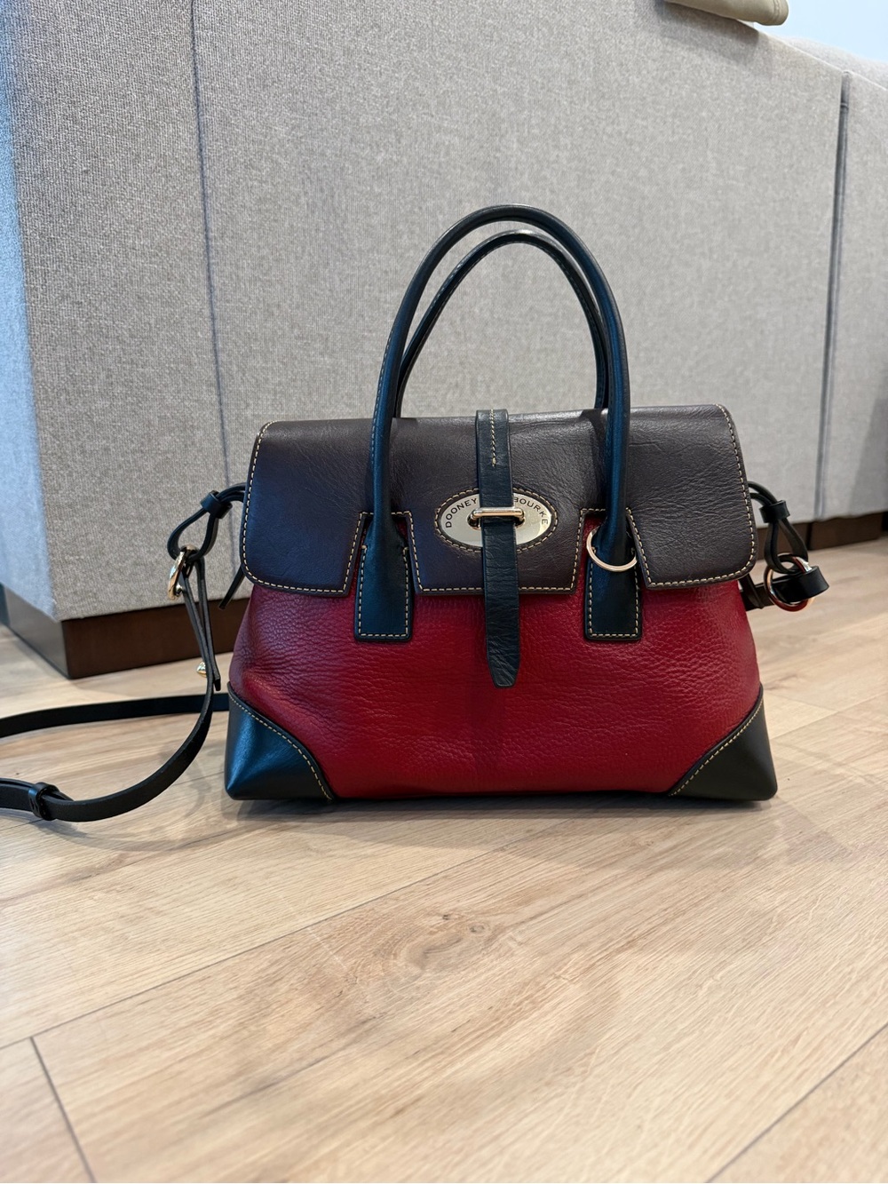 Dooney & Bourke Red Pebble Grain Elisa Satchel